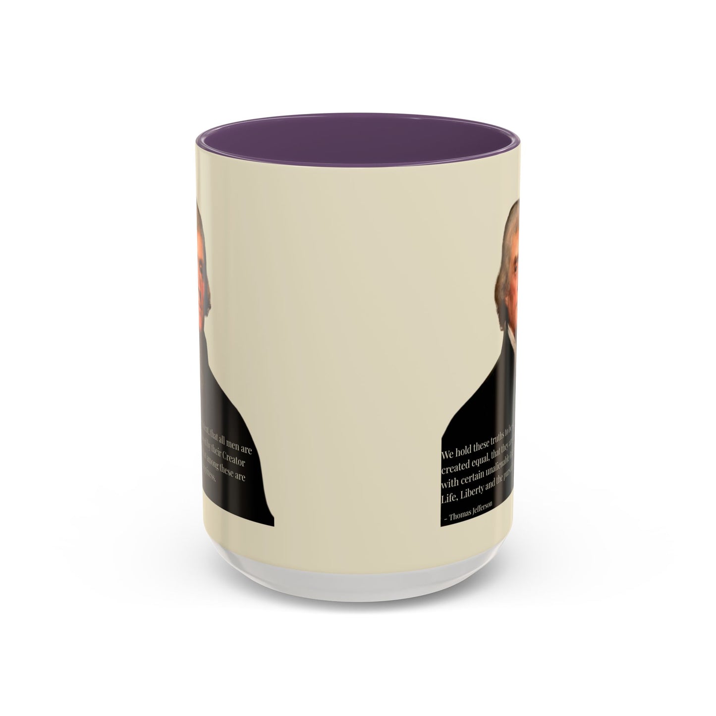 We hold these truths to be self-evident Parchment Yellow Accent Mug by theGreenDragonTavern.shop