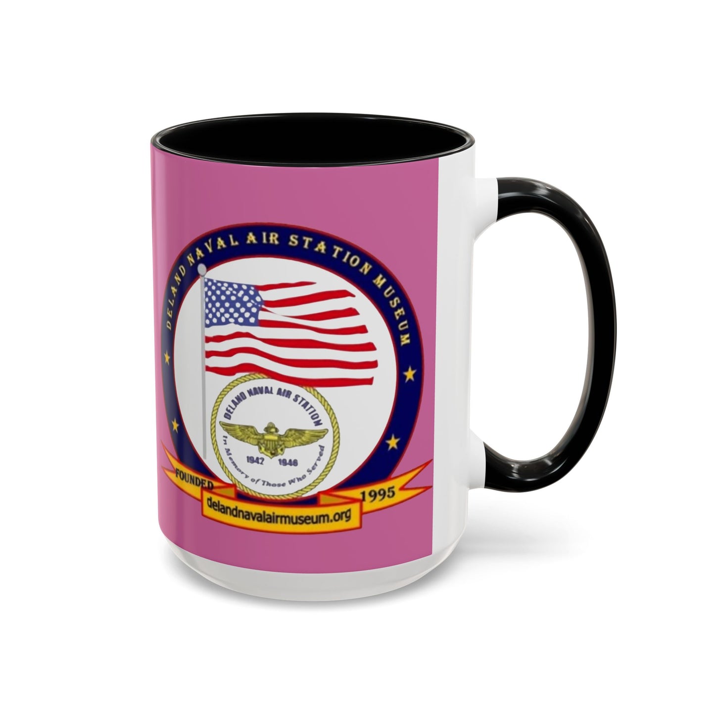 DeLand Naval Air Station Museum Pink Accent Mug by theGreenDragonTavern.shop