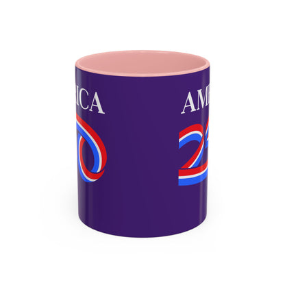America 250 Dark Purple Accent Mug by theGreenDragonTavern.shop