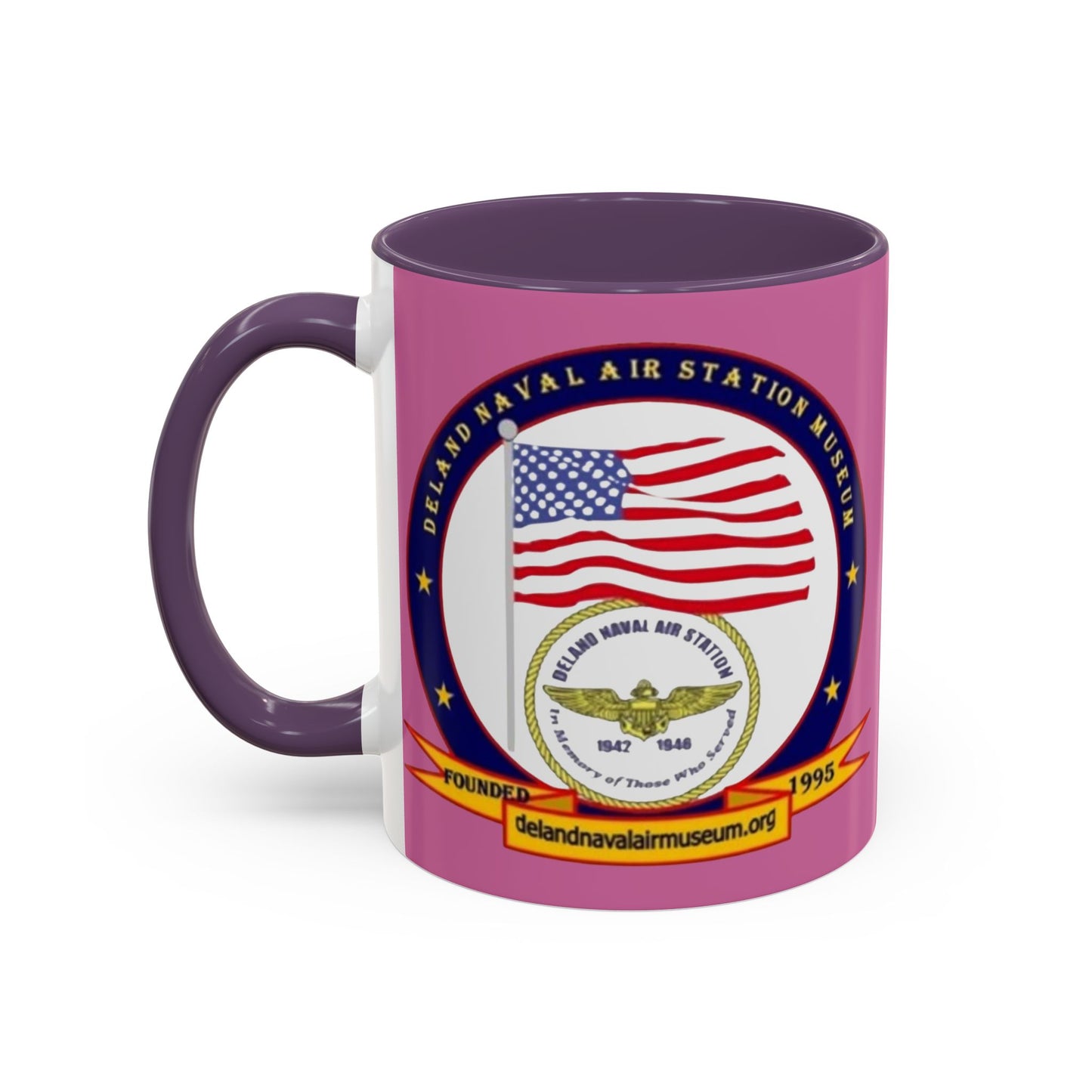 DeLand Naval Air Station Museum Pink Accent Mug by theGreenDragonTavern.shop