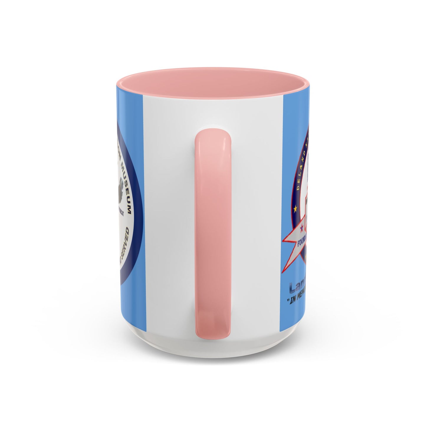 DNASM 2-sided, Founding & Student Art w/Navy Ring Light Blue Accent Mug by theGreenDragonTavern.shop