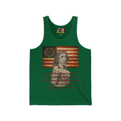 Deborah Sampson, America's Mulan Unisex Jersey Tank Top by theGreenDragonTavern.shop