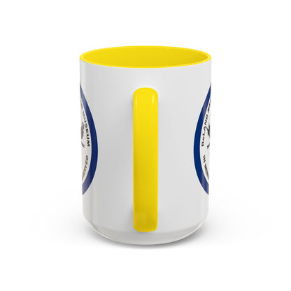 DNASM Student Art Navy Frame White Accent Mug by theGreenDragonTavern.shop