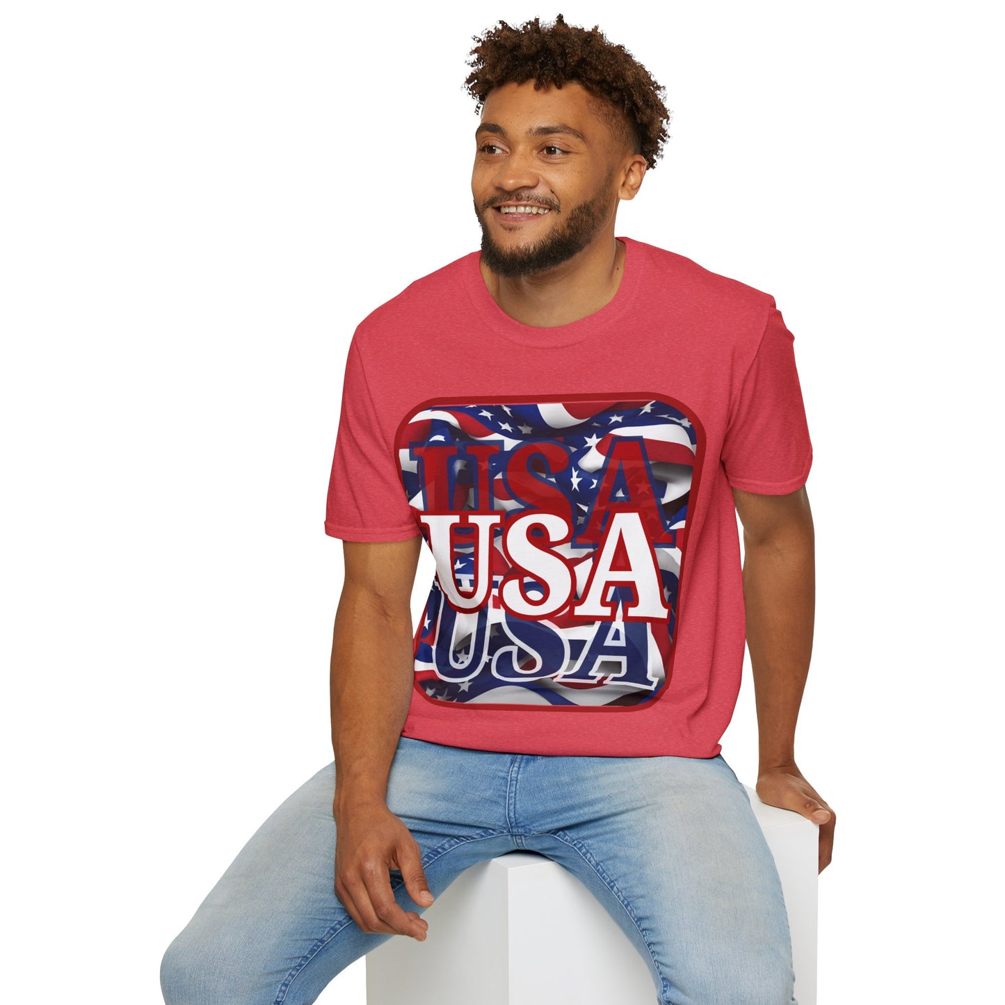 Red WHITE and Blue USA Patriot Light colors Unisex T-Shirt by theGreenDragonTavern.shop