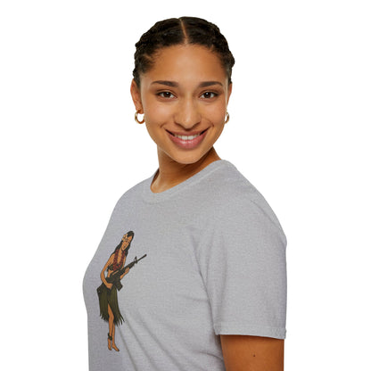 Hula Girl Packin' Heat Light colors Unisex T-Shirt by theGreenDragonTavern.shop