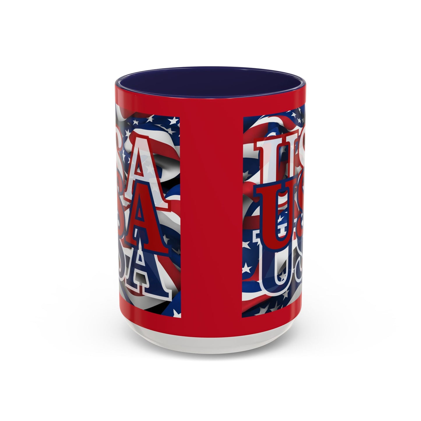 USA Red font Center Patriot Red Accent Mug by theGreenDragonTavern.shop