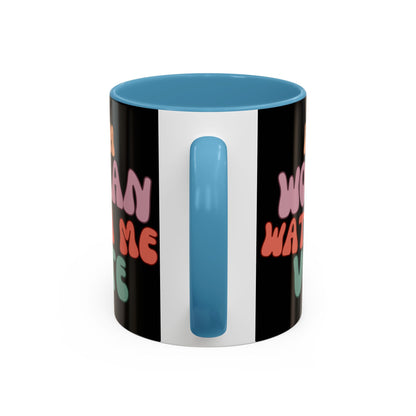 I Am Woman Watch Me Vote Black Accent Mug by theGreenDragonTavern.shop