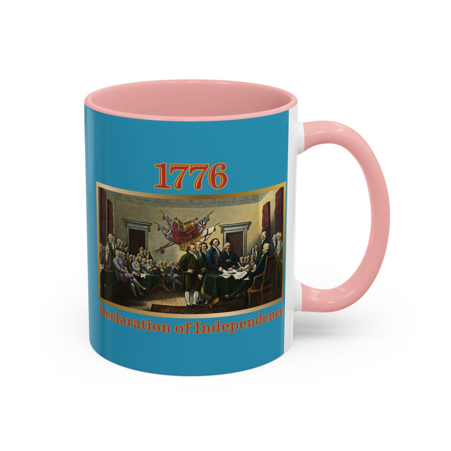 Declaration of Independence Turquoise Accent Mug by theGreenDragonTavern.shop