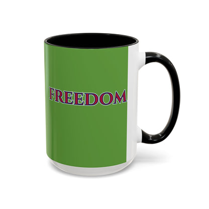 Freedom, Green Accent Mug by theGreenDragonTavern.shop