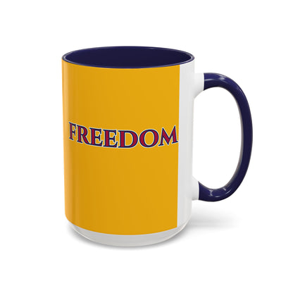 Freedom, Yellow Accent Mug by theGreenDragonTavern.shop