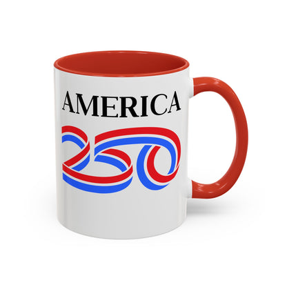 America 250 White Accent Mug by theGreenDragonTavern.shop