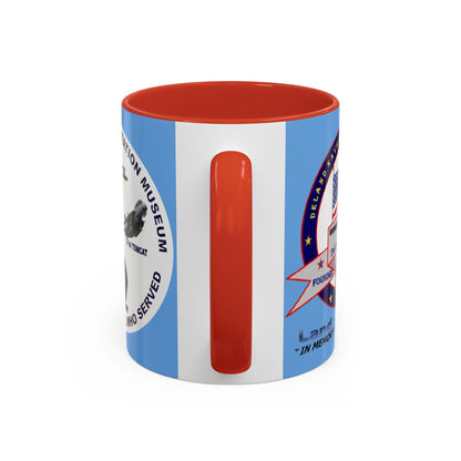 DNASM 2-sided, Founding & Student Art w/WhiteBG Light Blue Accent Mug by theGreenDragonTavern.shop