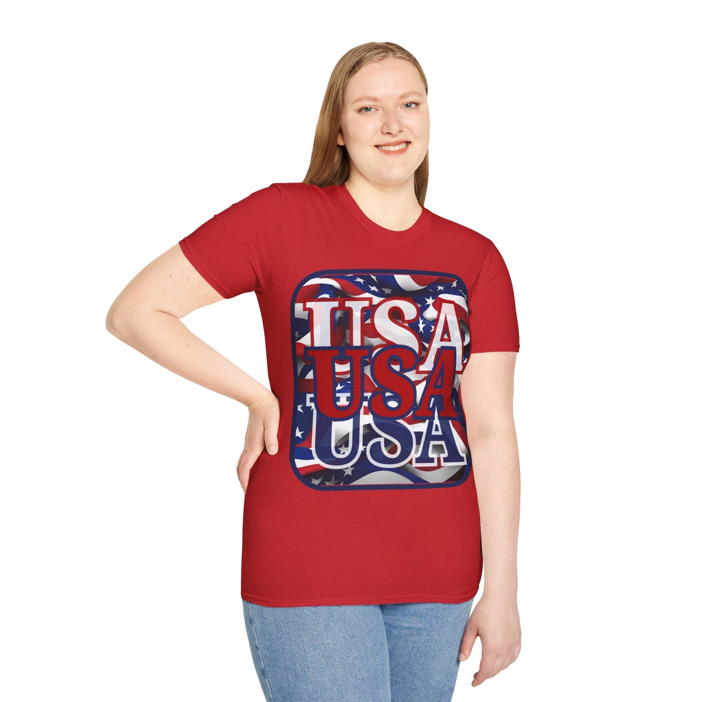RED White and Blue USA Patriot Light colors Unisex T-Shirt by theGreenDragonTavern.shop