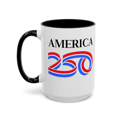 America 250 White Accent Mug by theGreenDragonTavern.shop