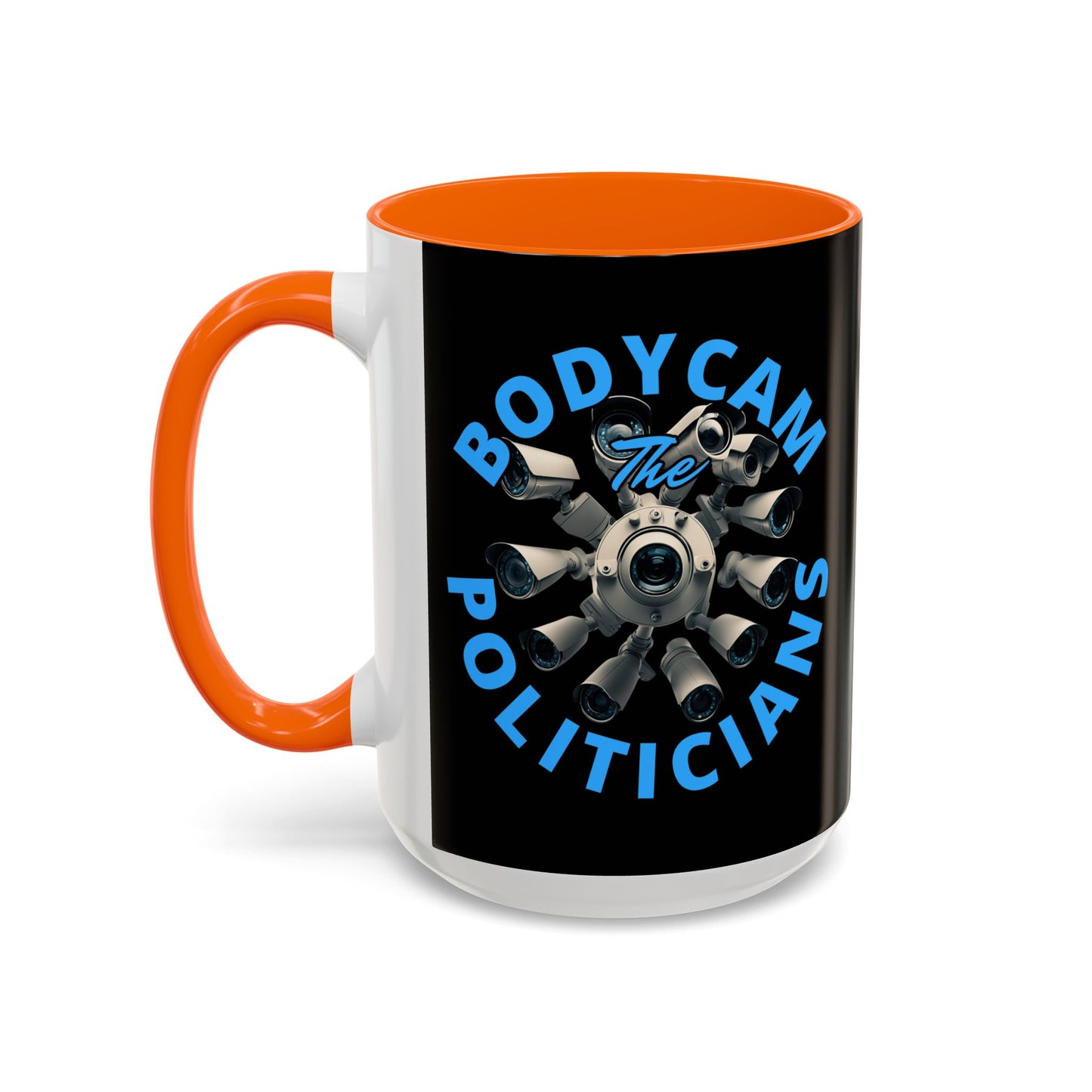 Bodycam the Politicians Cameras Black Accent Mug by theGreenDragonTavern.shop