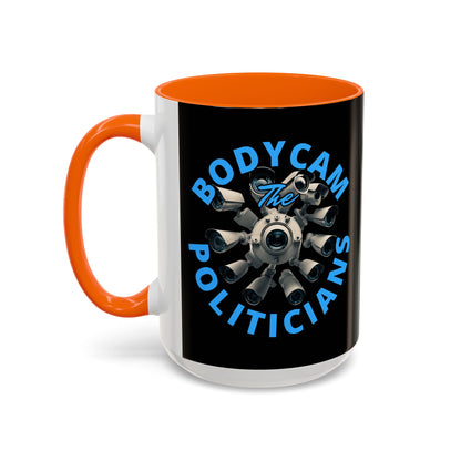 Bodycam the Politicians Cameras Black Accent Mug by theGreenDragonTavern.shop