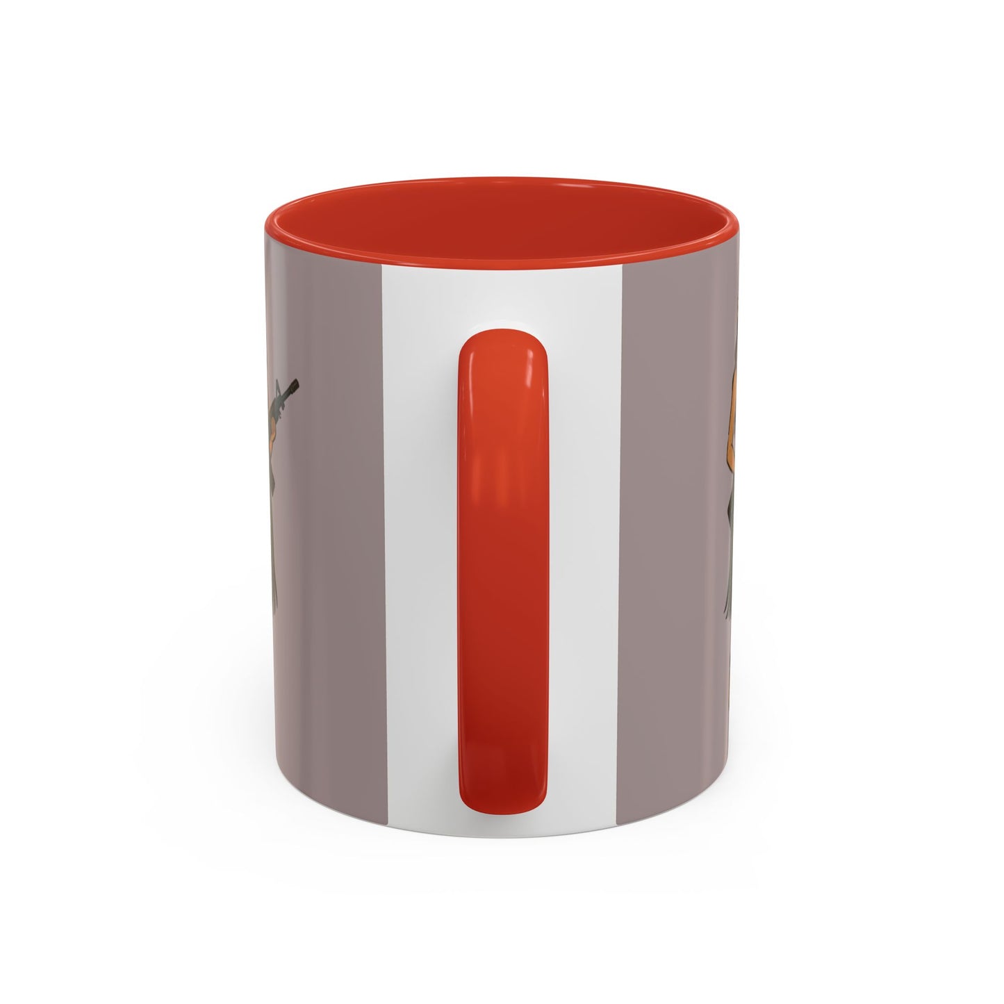 Hula Girl Packin' Heat Grey Accent Mug by theGreenDragonTavern.shop