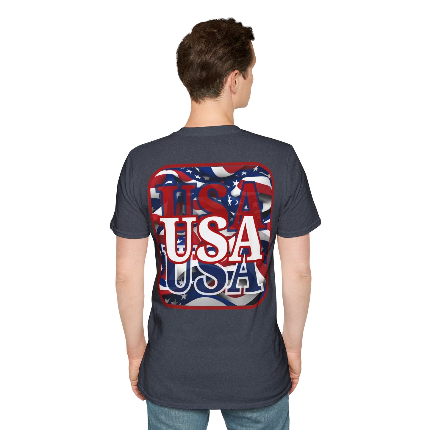 2-sided, Red WHITE and Blue USA Patriot Dark colors Unisex T-Shirt by theGreenDragonTavern.shop
