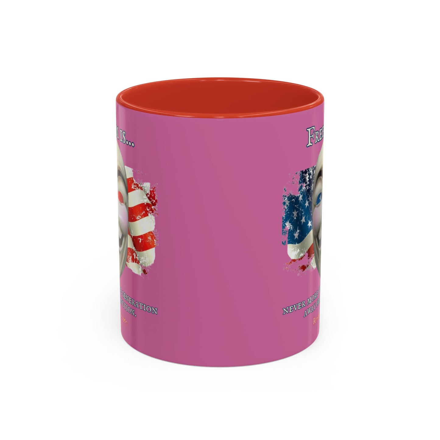 Ronald Reagan Freedom Vendetta Pink Accent Mug by theGreenDragonTavern.shop