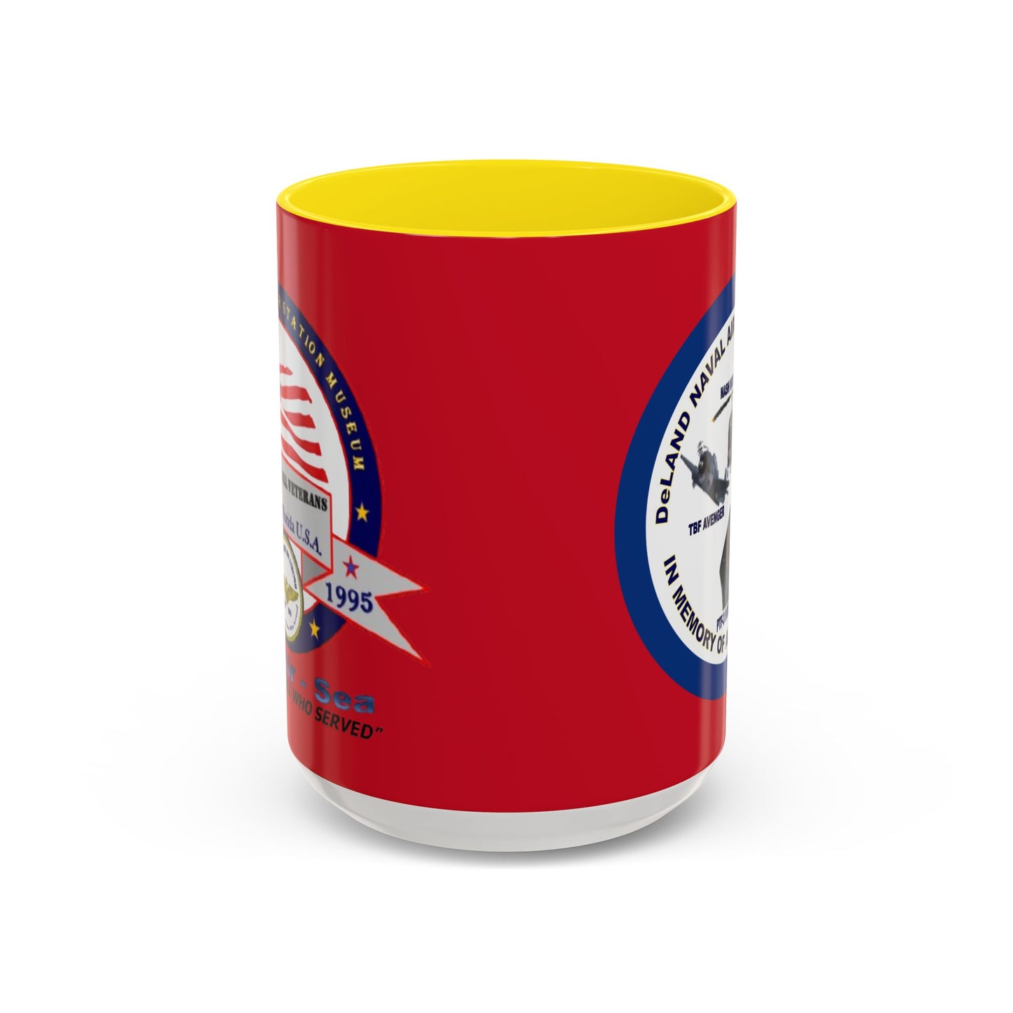 DNASM 2-sided, Founding & Student Art w/Navy Ring Red Accent Mug by theGreenDragonTavern.shop