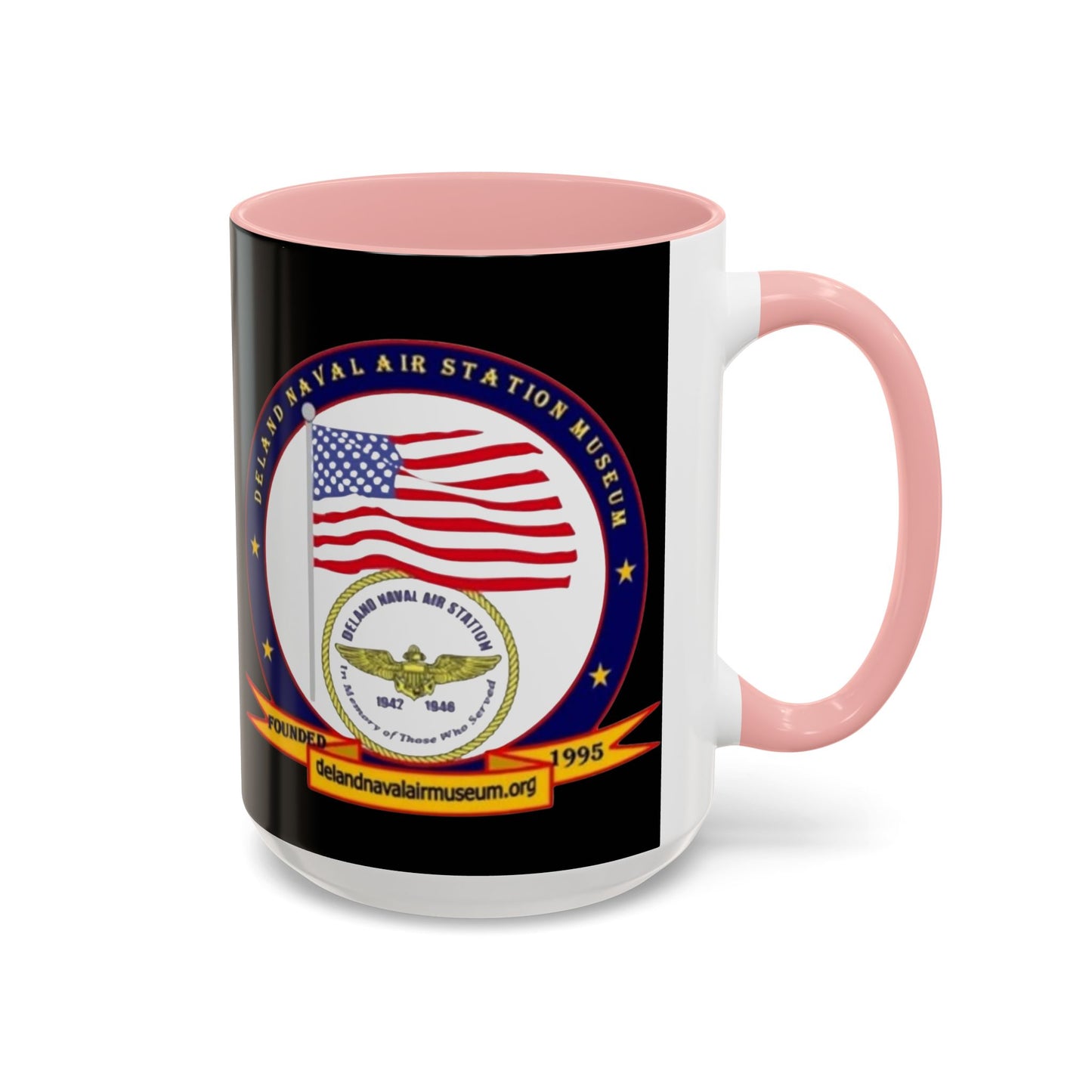 DeLand Naval Air Station Museum Black Accent Mug by theGreenDragonTavern.shop