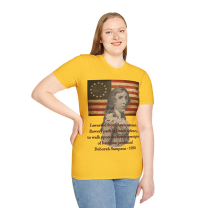Deborah Sampson, America's Mulan Light colors Unisex T-Shirt by theGreenDragonTavern.shop