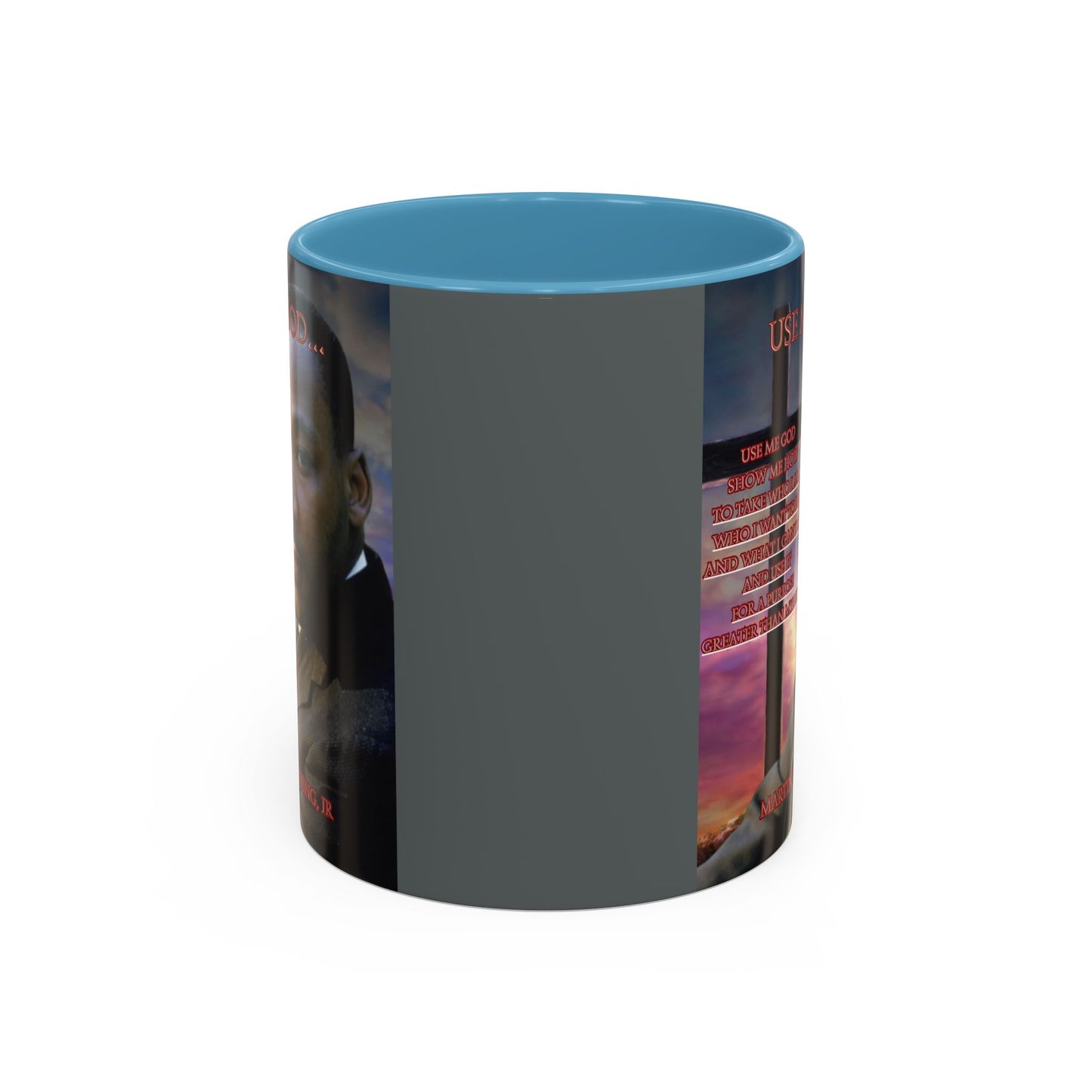 Use Me God, MLK Jr Grey Accent Mug by theGreenDragonTavern.shop
