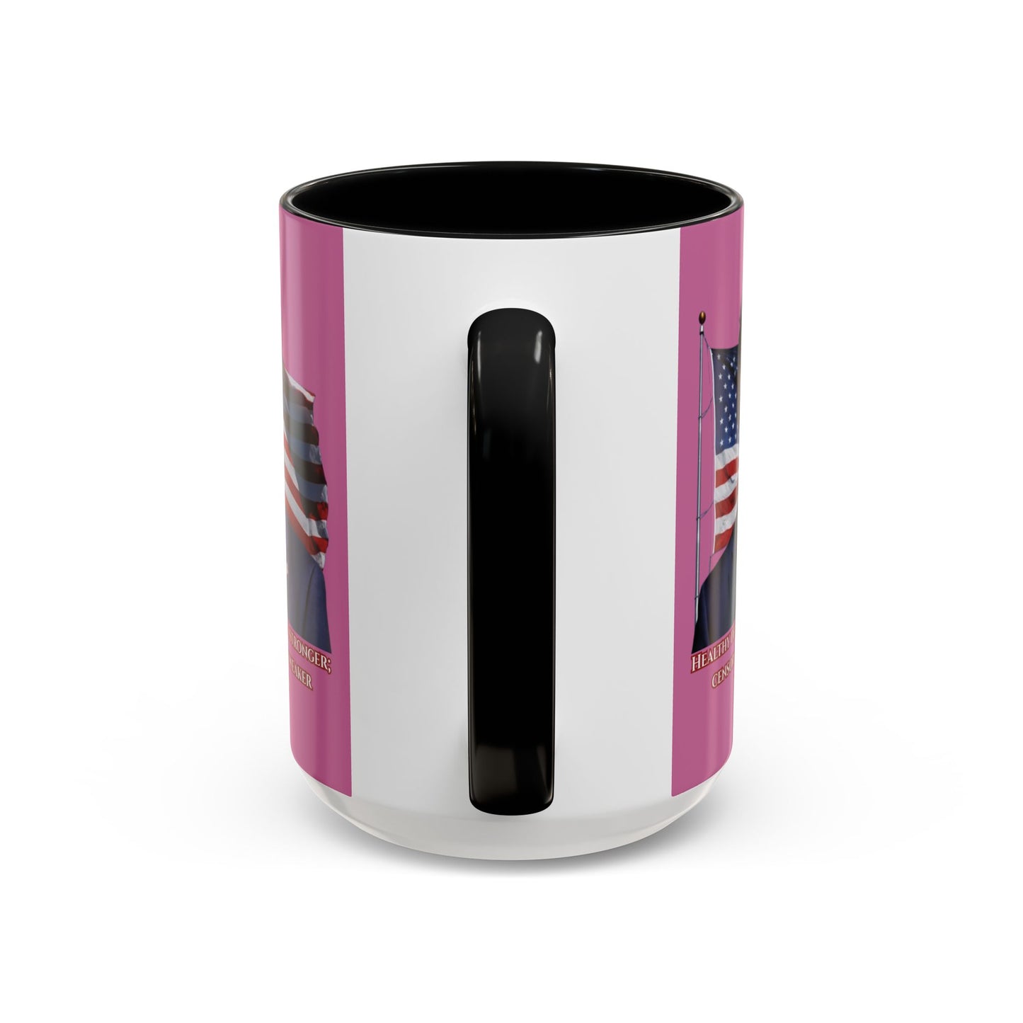 Charlie Kirk, Healthy Debate Pink Accent Mug by theGreenDragonTavern.shop