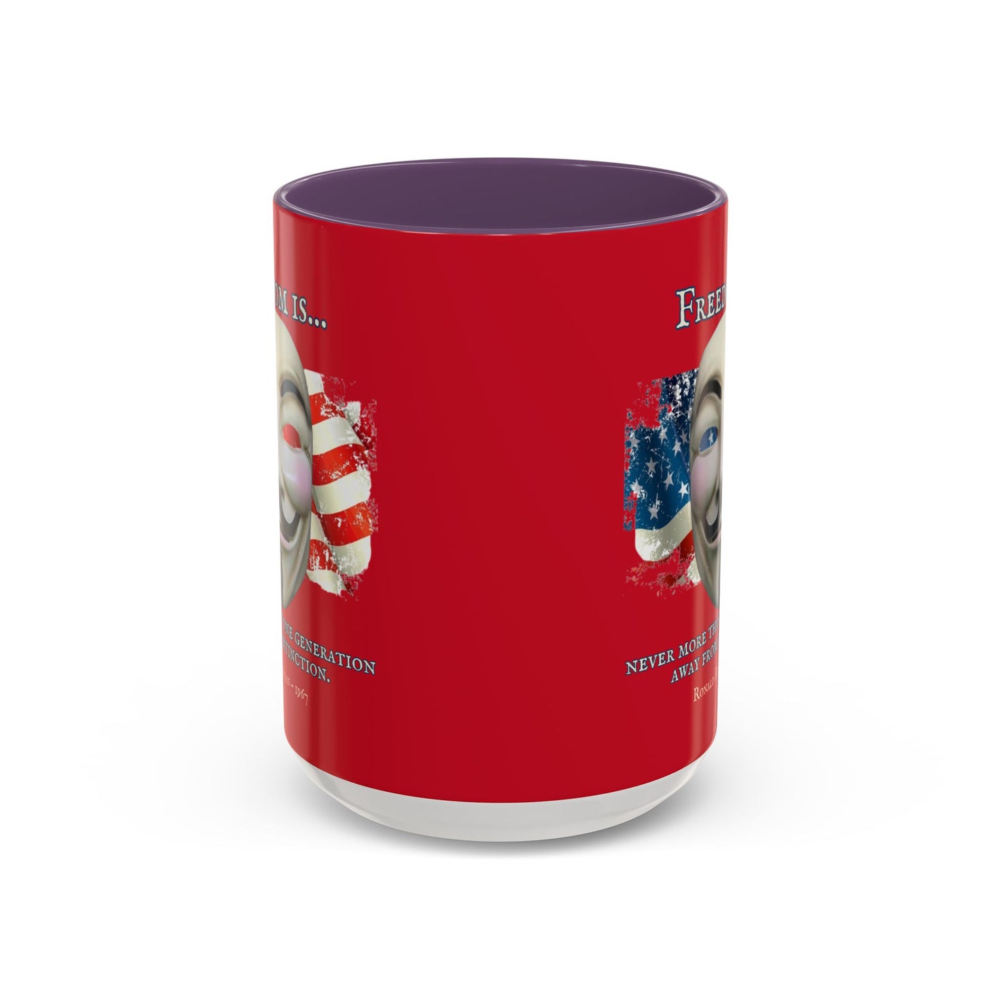 Ronald Reagan Freedom Vendetta Red Accent Mug by theGreenDragonTavern.shop