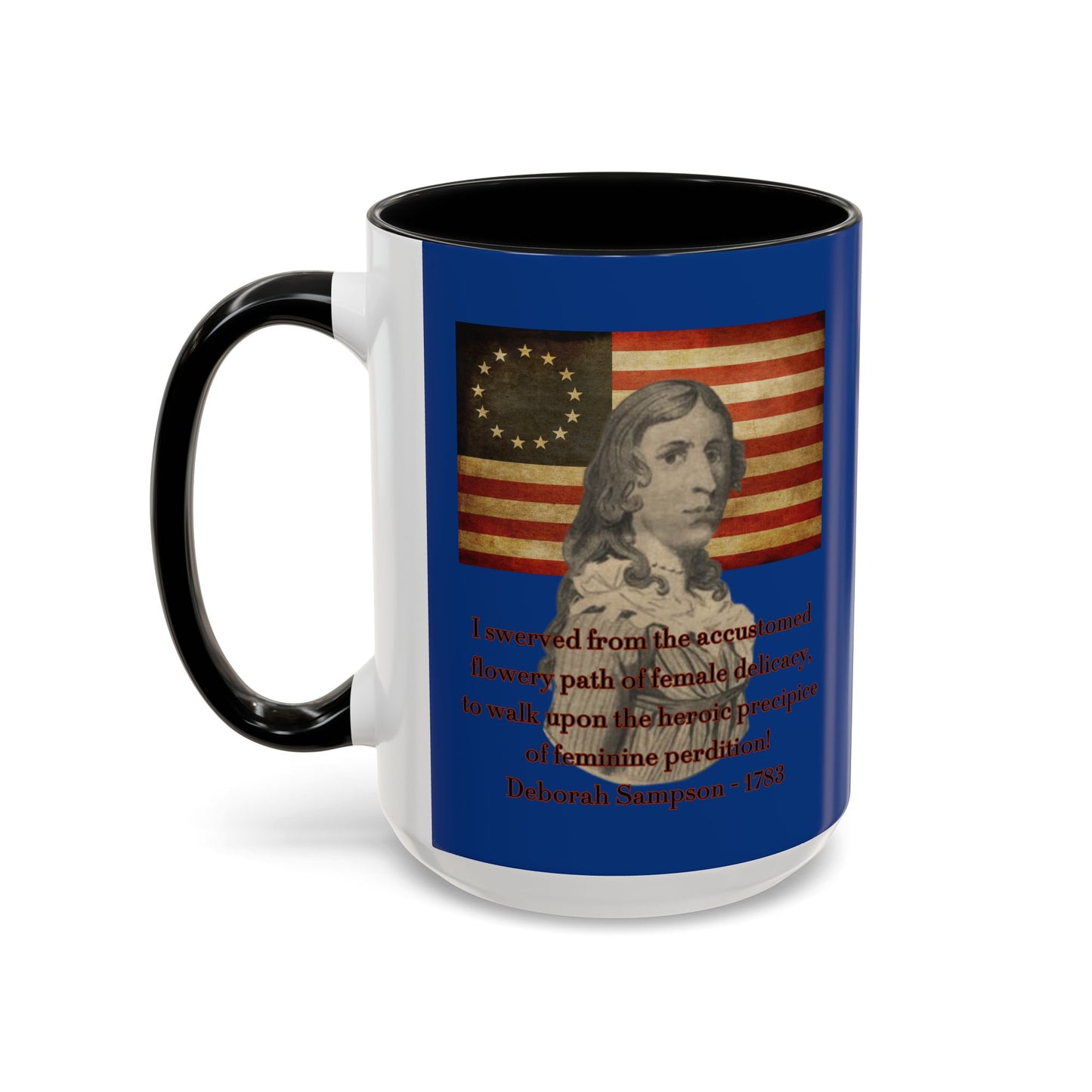 Deborah Sampson, America's Mulan Dark Blue Accent Mug by theGreenDragonTavern.shop