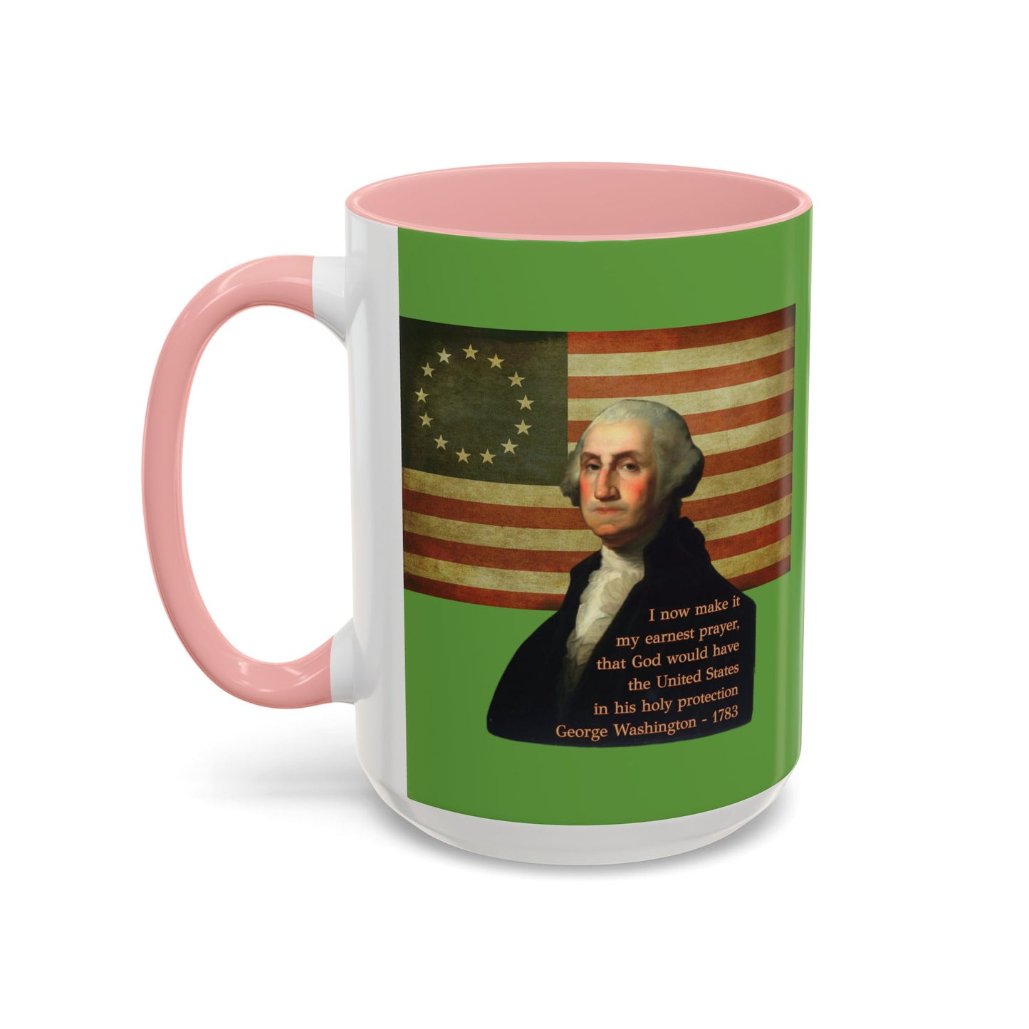 Washington's Earnest Prayer Green Accent Mug by theGreenDragonTavern.shop