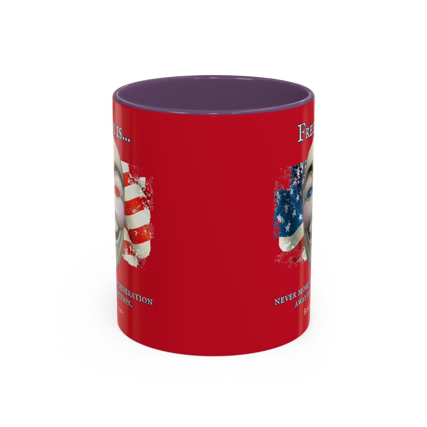 Ronald Reagan Freedom Vendetta Red Accent Mug by theGreenDragonTavern.shop