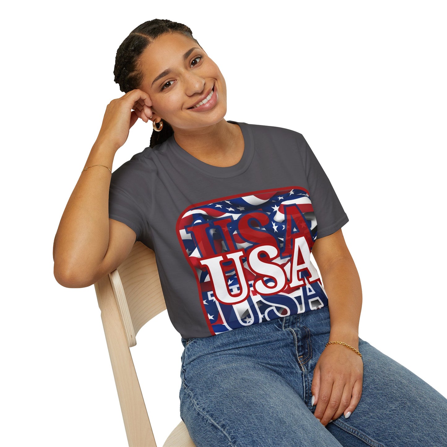 Red WHITE and Blue USA Patriot DKcolors Unisex T-Shirt by theGreenDragonTavern.shop