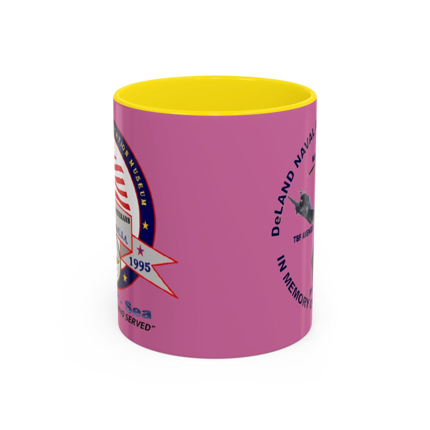 DNASM 2-sided, Founding & Student Art Pink Accent Mug by theGreenDragonTavern.shop