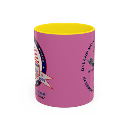 DNASM 2-sided, Founding & Student Art Pink Accent Mug by theGreenDragonTavern.shop