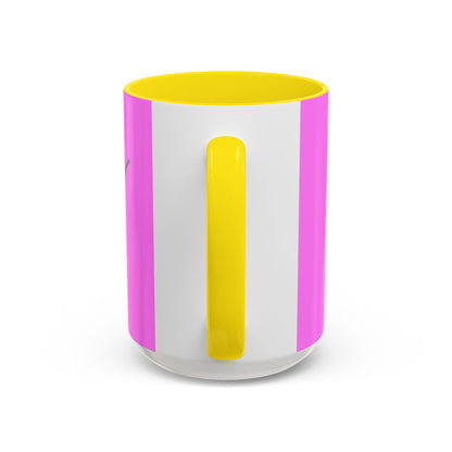 Hula Girl Packin' Heat Pink Accent Mug by theGreenDragonTavern.shop