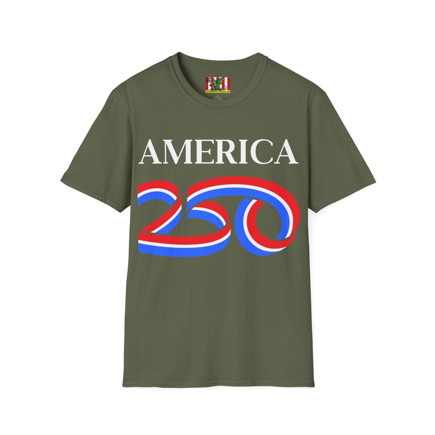America 250 White font, Dark colors, Unisex T-Shirt by theGreenDragonTavern.shop