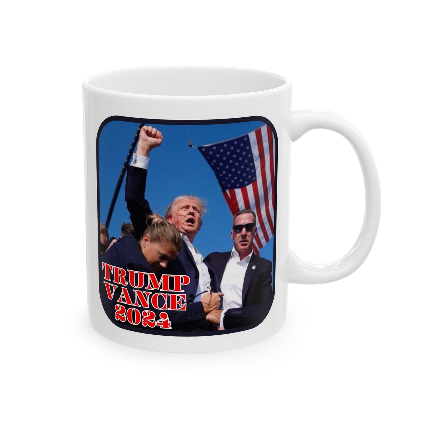 Trump and Vance 2024 White Mug by theGreenDragonTavern.shop