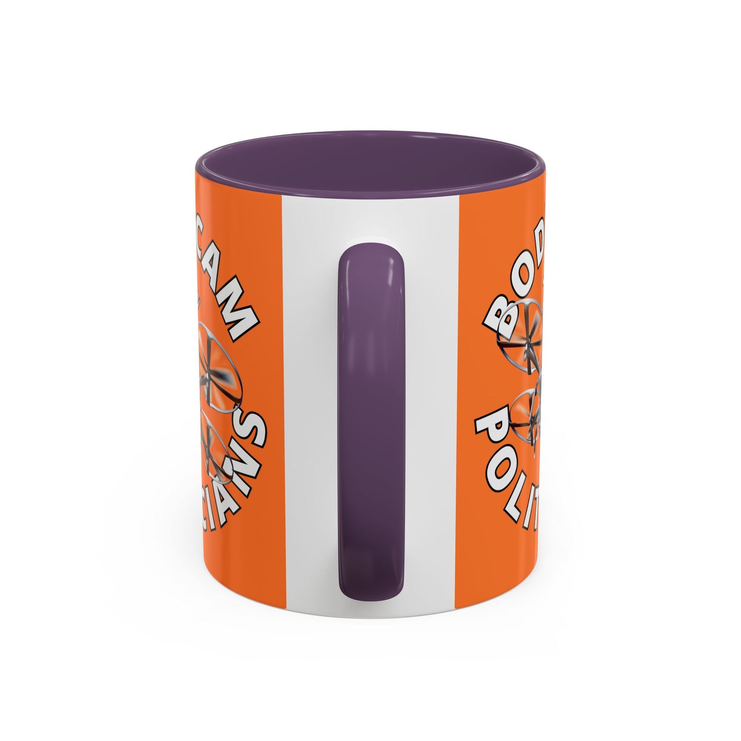 Bodycam the Politicians Drone Orange Accent Mug by theGreenDragonTavern.shop