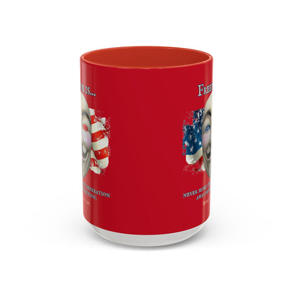 Ronald Reagan Freedom Vendetta Red Accent Mug by theGreenDragonTavern.shop