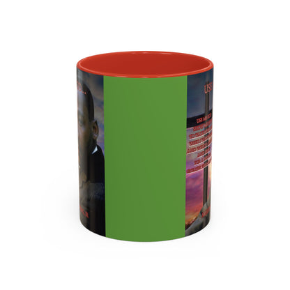 Use Me God, MLK Jr Green Accent Mug by theGreenDragonTavern.shop