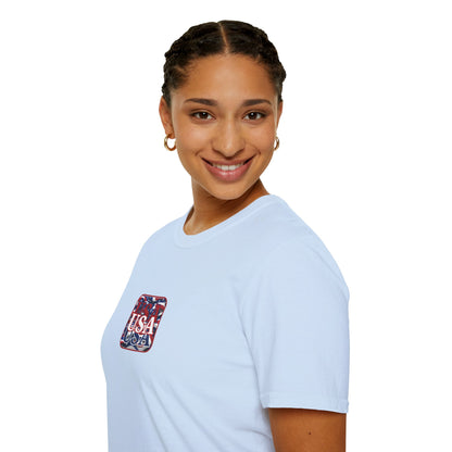 2-sided, Red WHITE and Blue USA Patriot Light colors Unisex T-Shirt by theGreenDragonTavern.shop