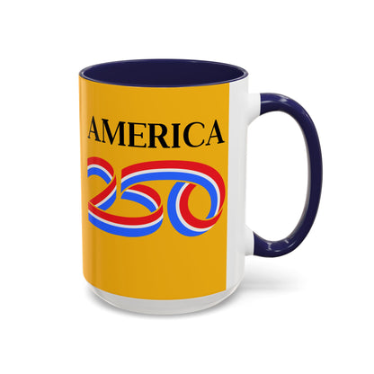 America 250 Yellow Accent Mug by theGreenDragonTavern.shop