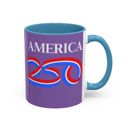 America 250 Light Purple Accent Mug by theGreenDragonTavern.shop