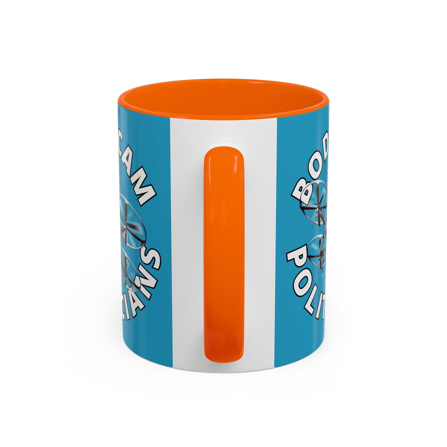 Bodycam the Politicians Drone Turquoise Accent Mug by theGreenDragonTavern.shop