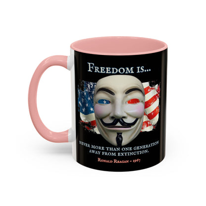 Ronald Reagan Freedom Vendetta Black Accent Mug by theGreenDragonTavern.shop