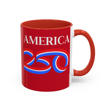 America 250 Red Accent Mug by theGreenDragonTavern.shop