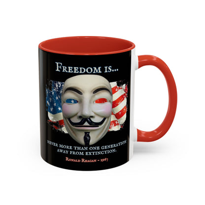 Ronald Reagan Freedom Vendetta Black Accent Mug by theGreenDragonTavern.shop