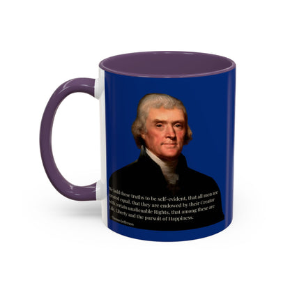 We hold these truths to be self-evident Dark Blue Accent Mug by theGreenDragonTavern.shop