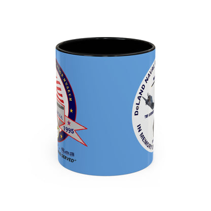 DNASM 2-sided, Founding & Student Art w/WhiteBG Light Blue Accent Mug by theGreenDragonTavern.shop